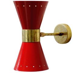 Beautiful Adjustable Italian Diabolo Sconce with Brass, Stilnovo Style
