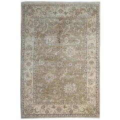 Tapis oriental marron, tapis de salon de style Ziegler, tapis de salon faits main en vente