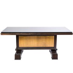 Unique Art Deco Dining Table in Tiger Oak by Alfred Porteneuve 4