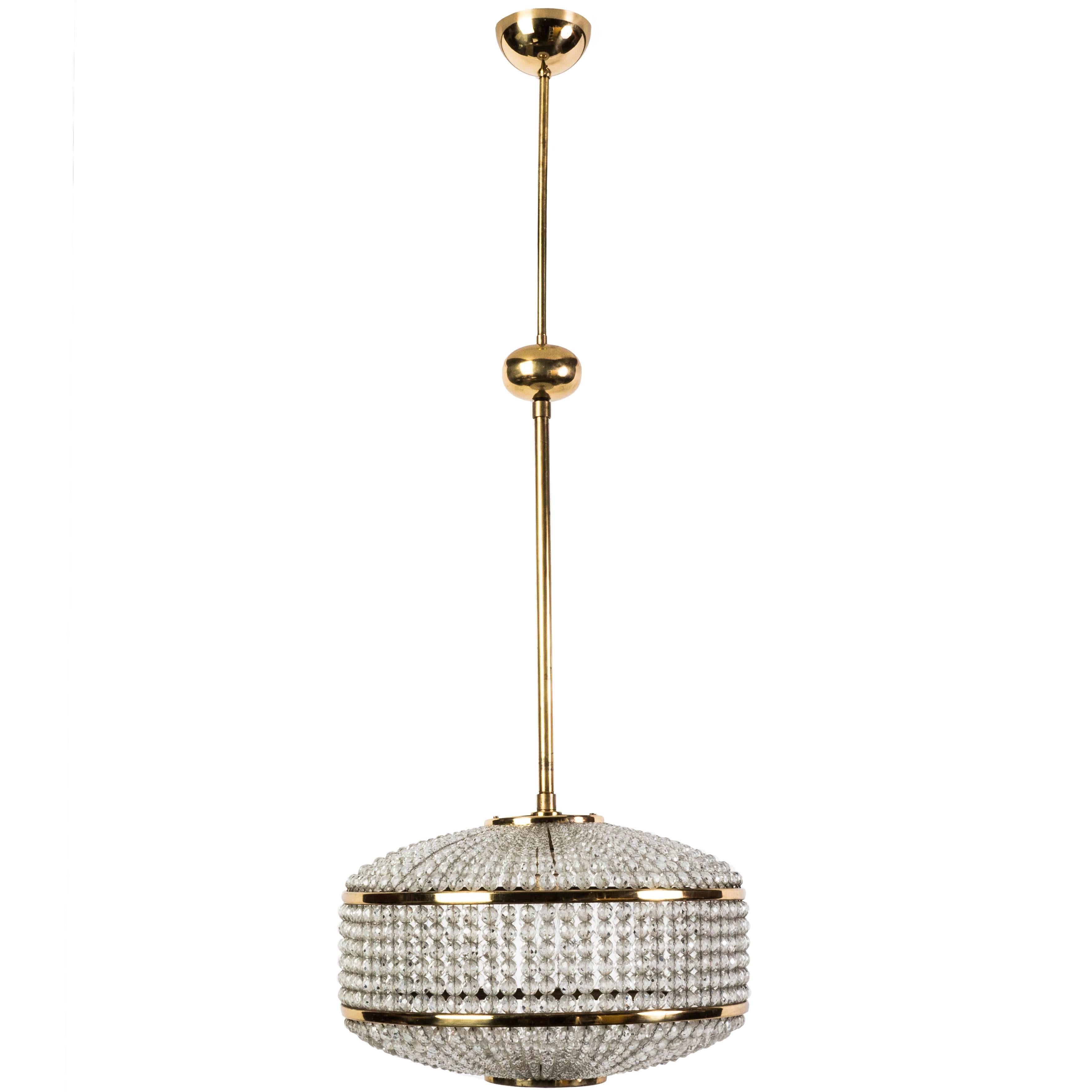Exceptional Crystal Chandelier Pendant by Lobmeyr For Sale