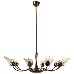 Sensational Italian Mid-Century Modernist Chandelier with Floral Motif