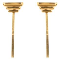 Pair of Vintage Brass Wall-Mounted Torchieres by Chapman