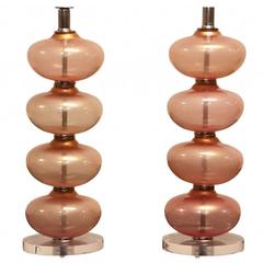 Pair of Vintage Italian Murano Glass Table Lamps 9