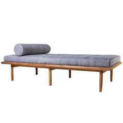 Sylva Daybed with Hand Pleated Upholstery and Scandinavian White Oak