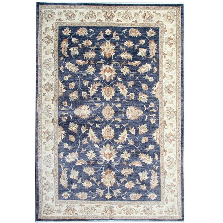 Elegant Navy Blue Rug, Persian Style Rugs, Sultanabad Carpet For Sale