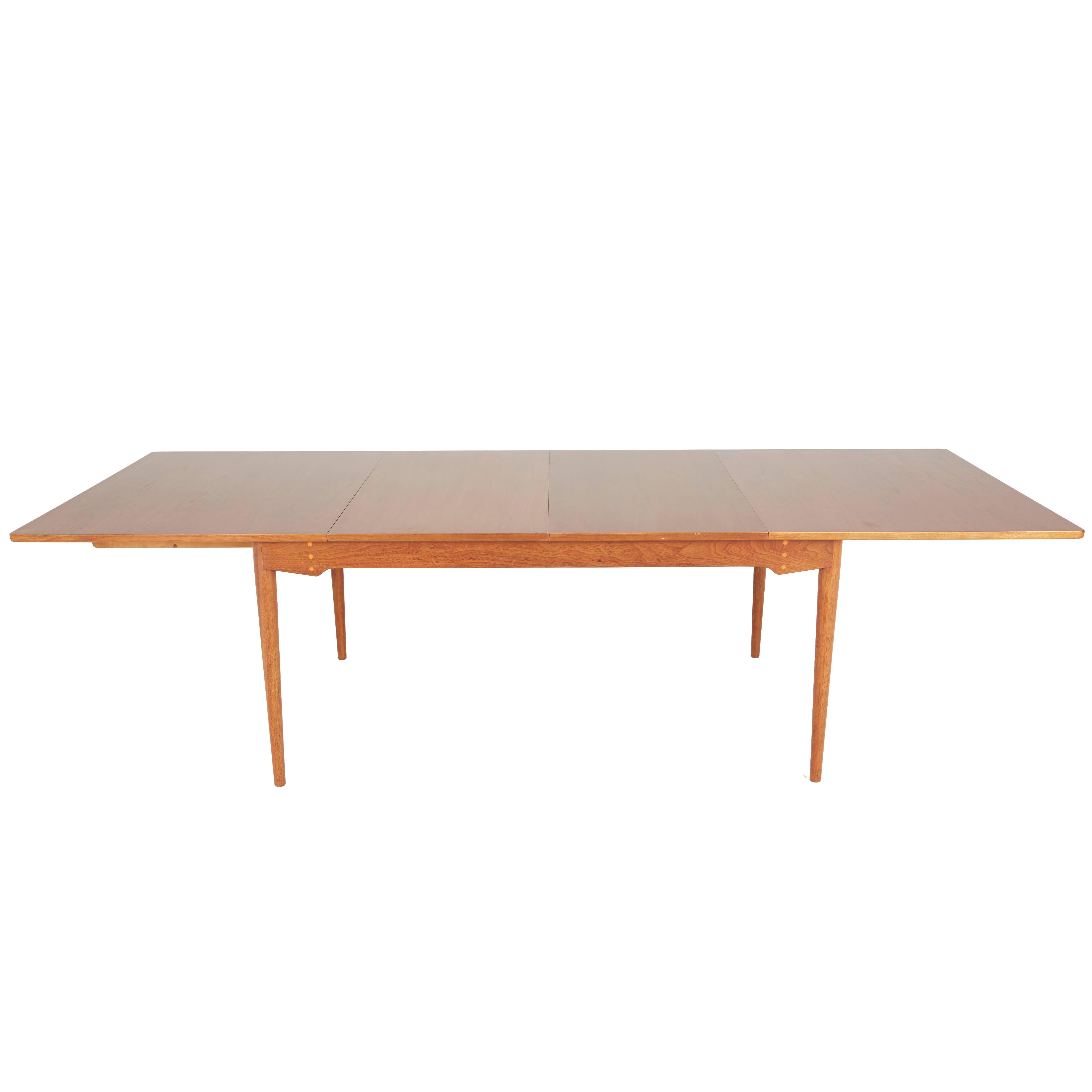 Finn Juhl for Baker Expandable Teak Dining Table, Restored