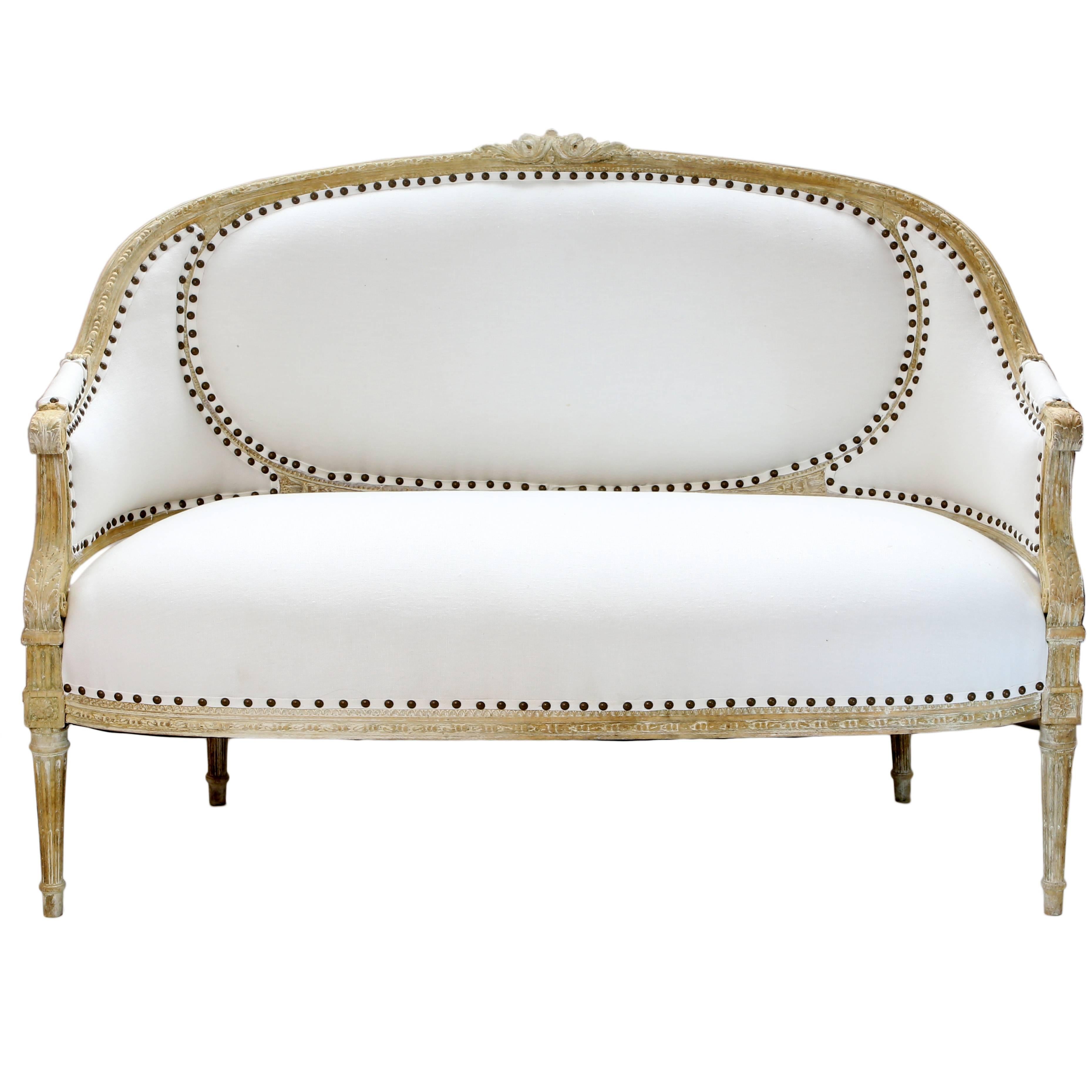 French Louis XVI Style 19th Century Settee For Sale