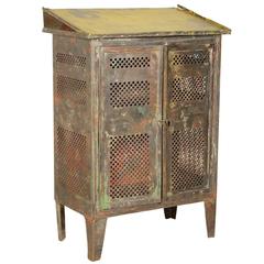 Metal Cabinet with Desk Top by Industrial Vintage, Milan Italy, 1940s