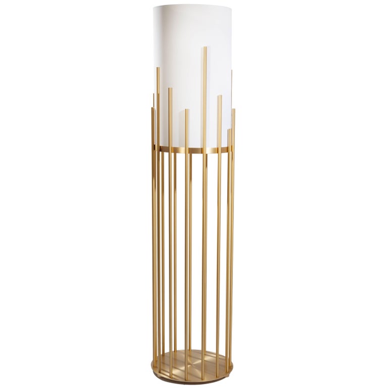 21  st century Floor lamp by Hervé Langlais 2016 France polished brass