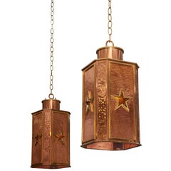 Art Deco Hanging Copper Pendants