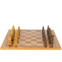 Mid-Century Chess Set with Russian Resin Pieces