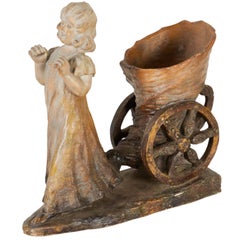 Giardiniera e fioriera scultorea austriaca dei primi del Novecento