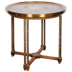 Baker Round Occasional Table on Faux Bamboo Base