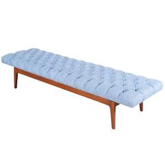 Vintage Mid-Century Button Tufted Bench