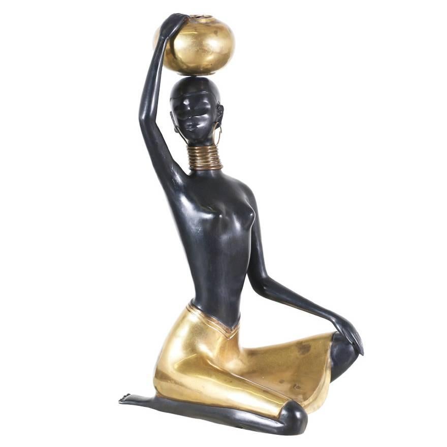 Vintage Karl Hagenauer Style African Lady Sculpture