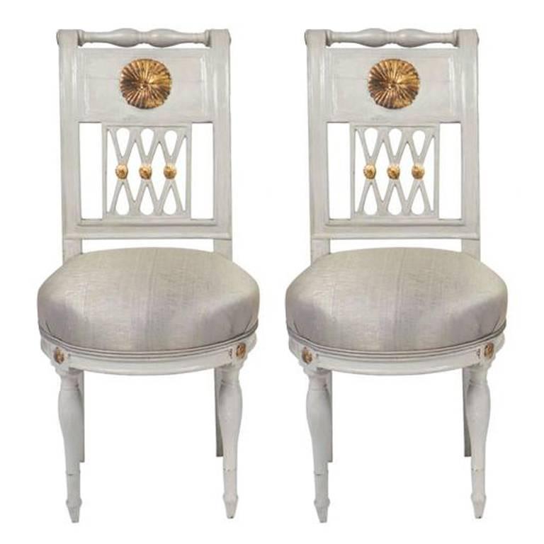 French Directoire Period Pair of Side Chairs