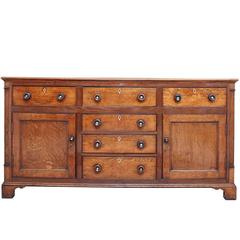 Antique Early 19th Century Oak Dresser Base Sideboard