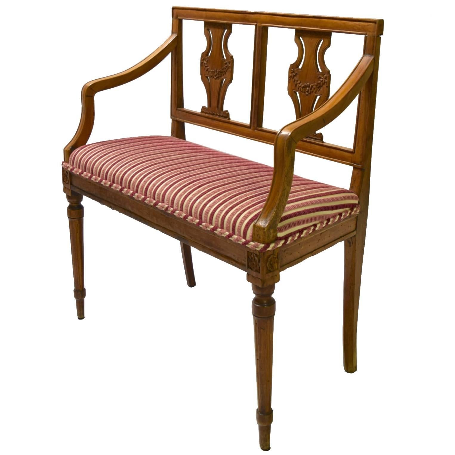 Mahogany Settee Made in France, Circa 1780  For Sale