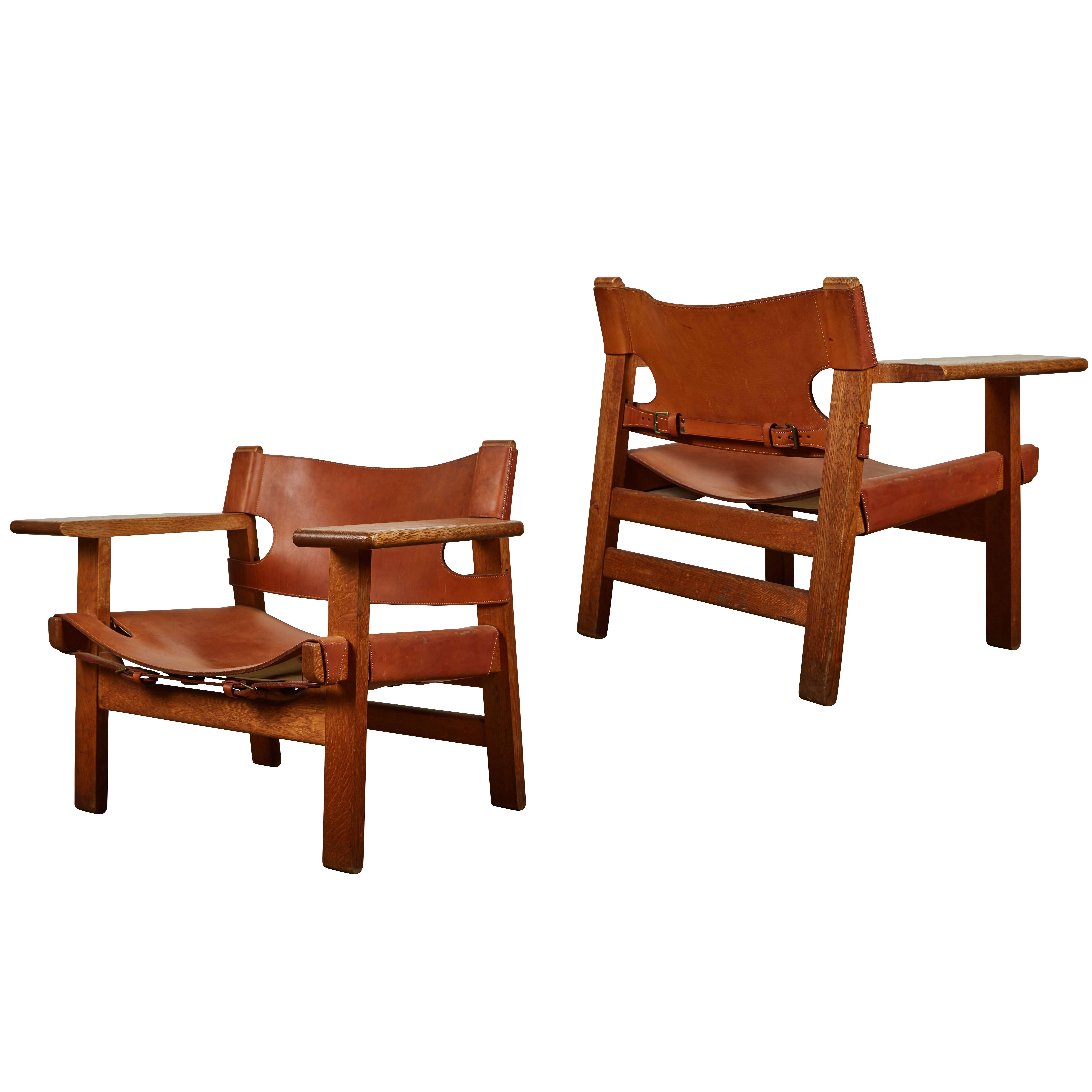 Pair of Early Spanish Chairs by Børge Mogensen