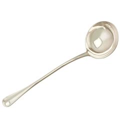 Sterling Silver Hanoverian Rat Tail Pattern Soup Ladle, Antique Edwardian 3