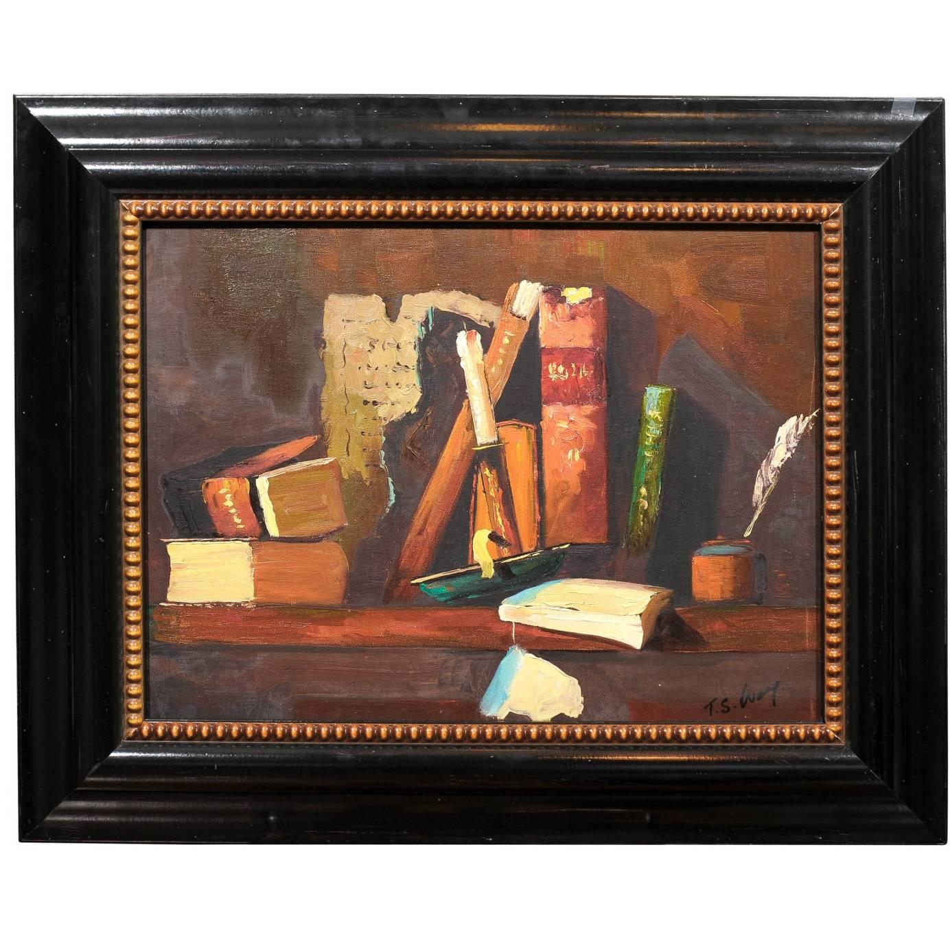 Library Still Life Oil Painting