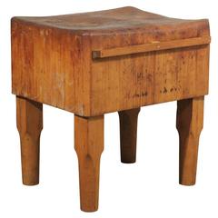 Antique American Butcher Block Table