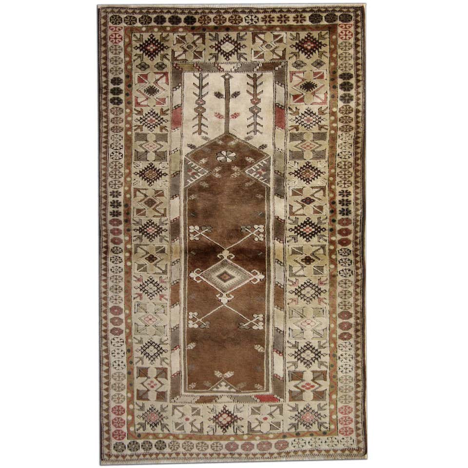 Antique Turkish Rugs, Vintage Rug Milas, Brown Rug, Handmade Carpet For ...