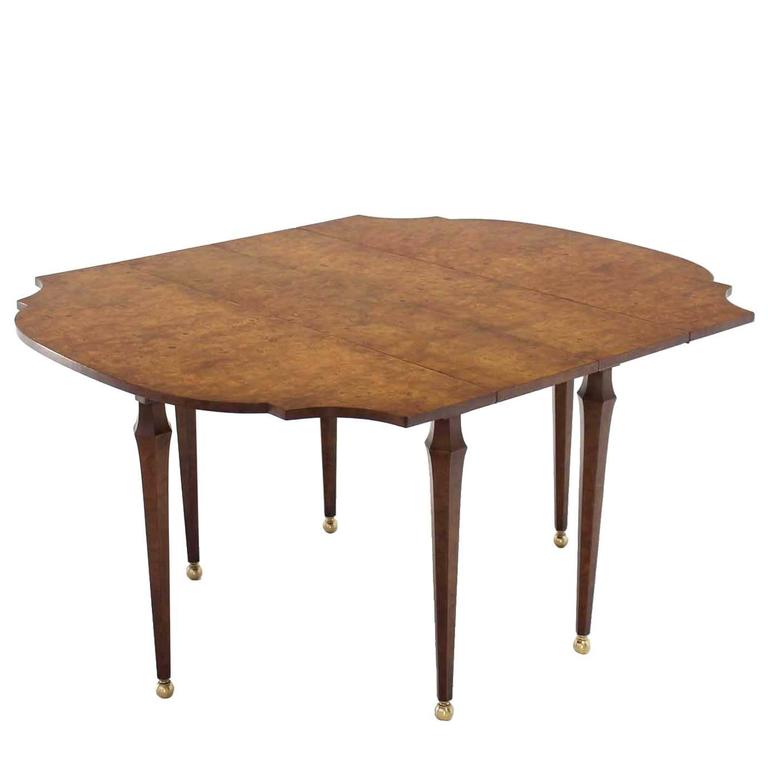 Burl Wood Drop Leaf Dining Table On Brfeet For Sale Burl Wood Drop Leaf Dining Table On Brfeet For Sale