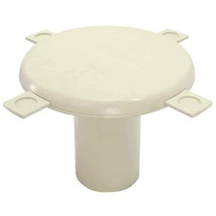 Cloth Finished Round Pedestal Base Game or Dinette Table