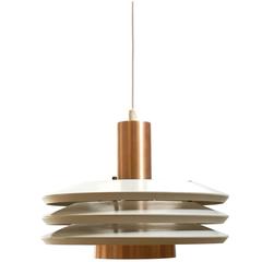 Danish Modern Copper and White 1960s Pendant Light