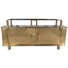 Art Deco Sideboard or Cabinet in Brass from the Estate of Andy Warhol﻿