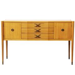 Rare Brown Saltman Bleached Mahogany Credenza by Paul Frankl