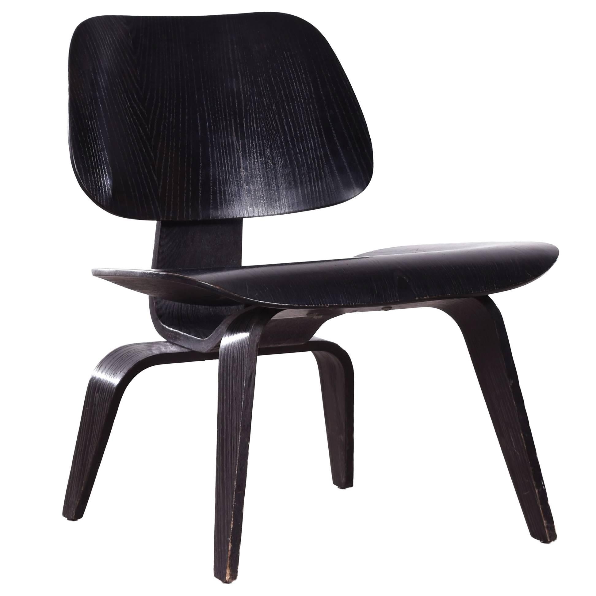 Eames LCW Black Stained Ash Lounge Chair for Herman Miller