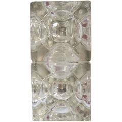 Italian Murano Cube Glass Sconces or Flush Mounts by Poliarte 4