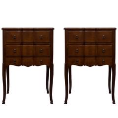 Pair of Italian Walnut Side Tables
