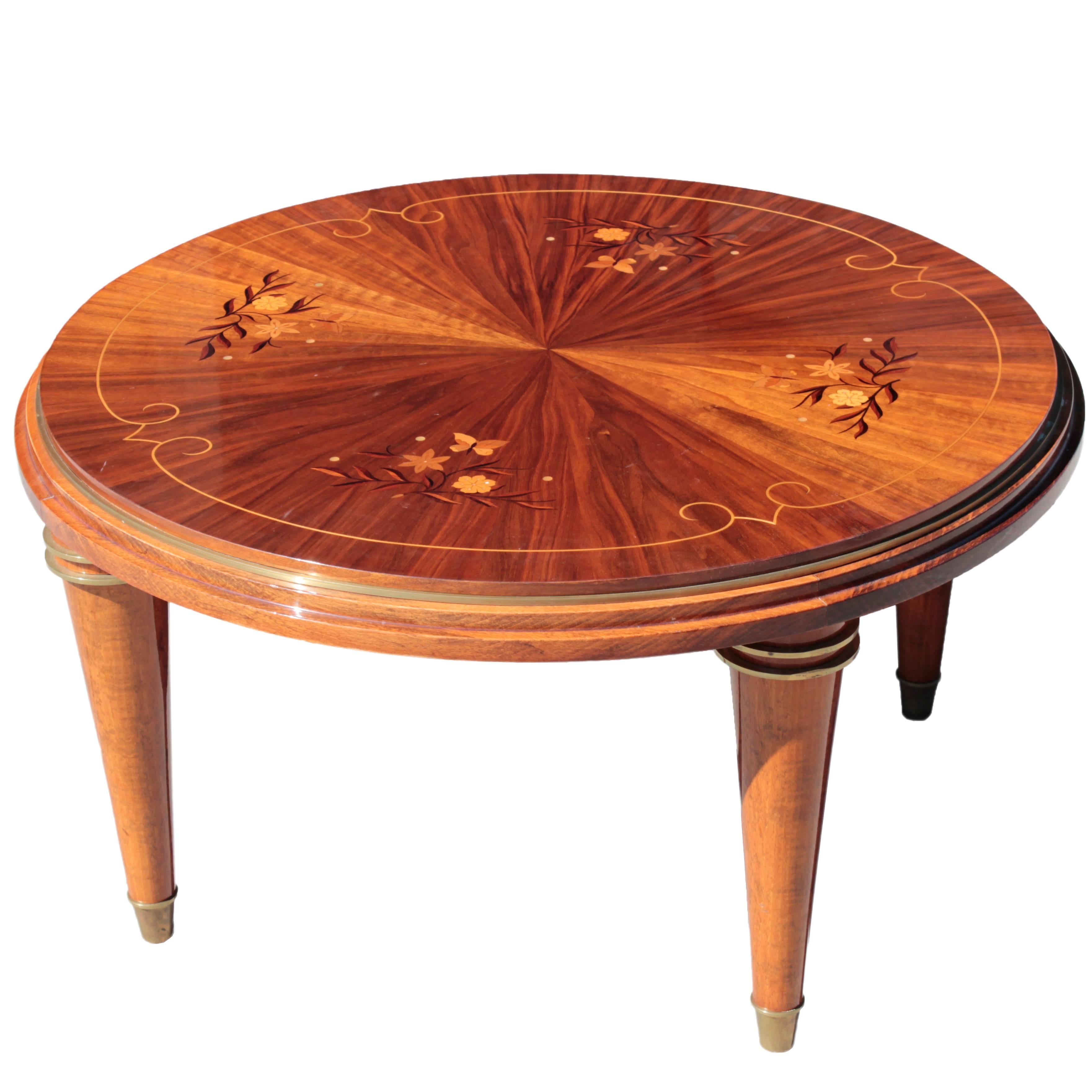 French Art Deco Period Round Coffee/Cocktail Table For Sale