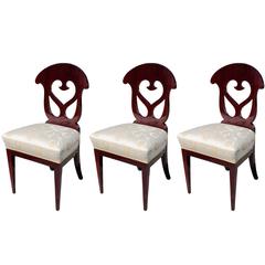 Three German Biedermeier Period Side Chairs