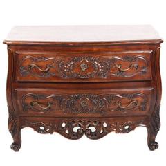 French Antique Louis XV-Style Bombe Commode FS-325