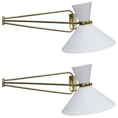 Large Lunel Sconces with Metal Shades