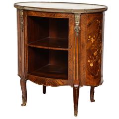 A Louis XV-XVI Transitional Crossbanded and Marquetry Bedside Table 3