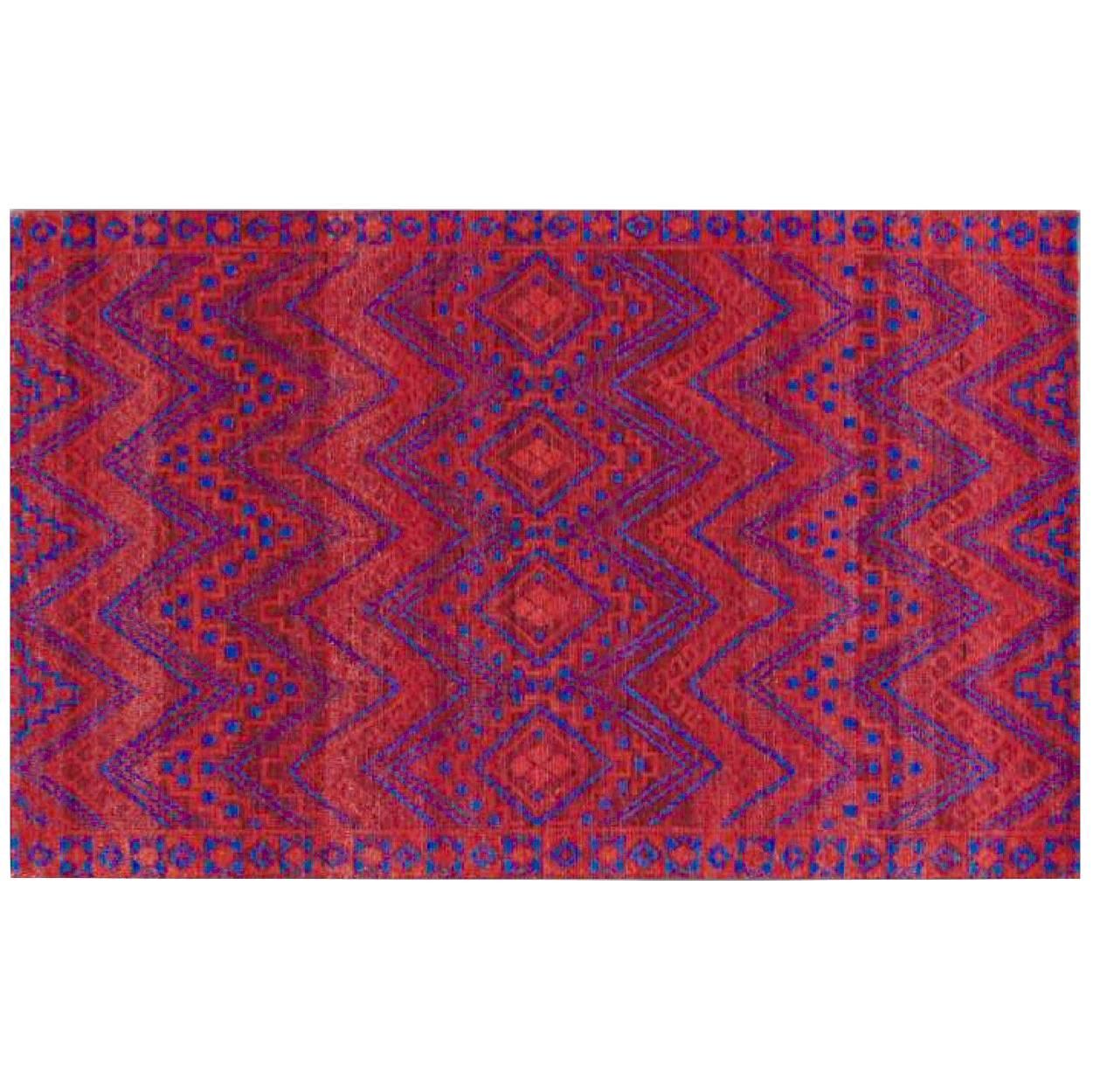 Hand-Knotted Weave Rug For Sale