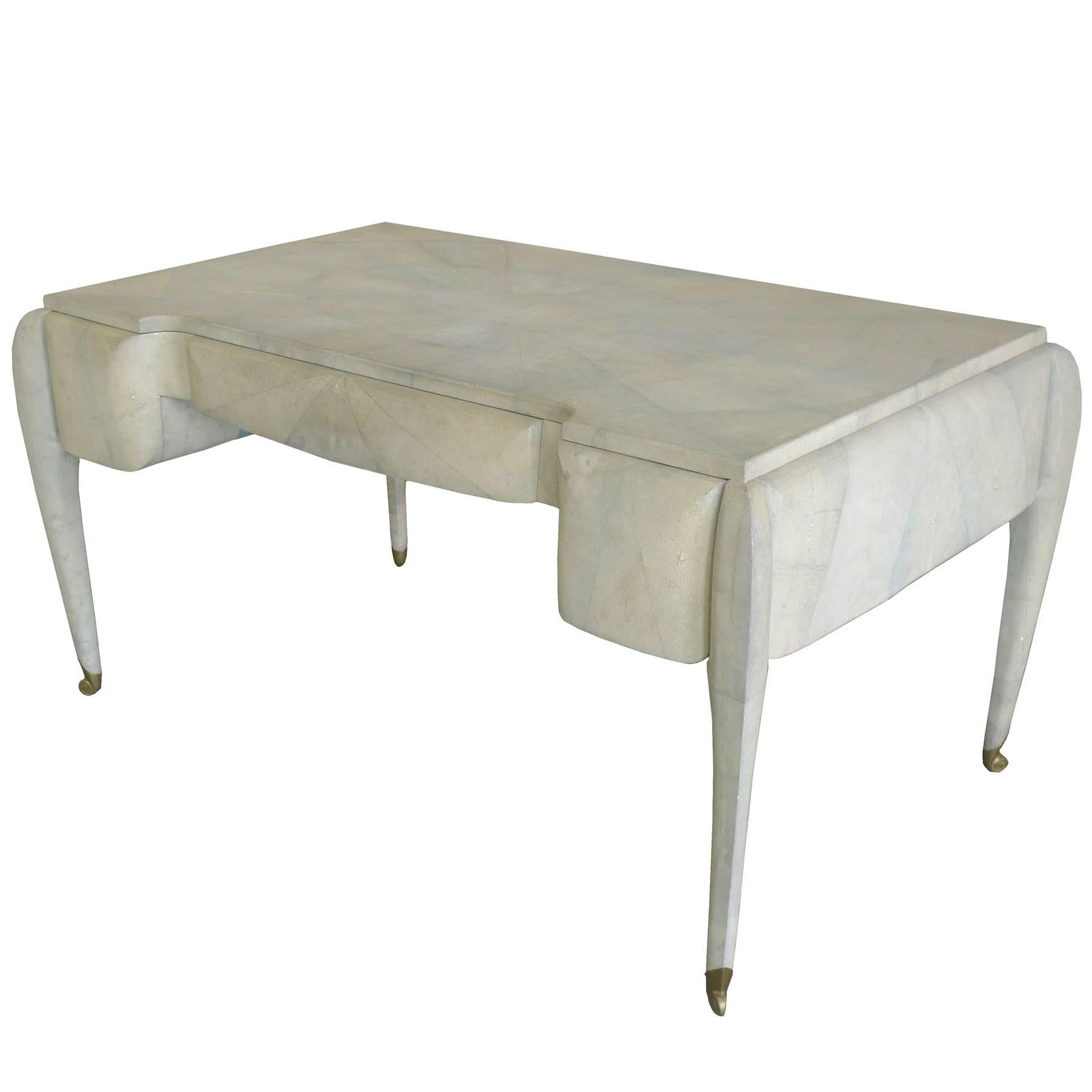 1970s Maitland-Smith Shagreen Art Deco Style Desk