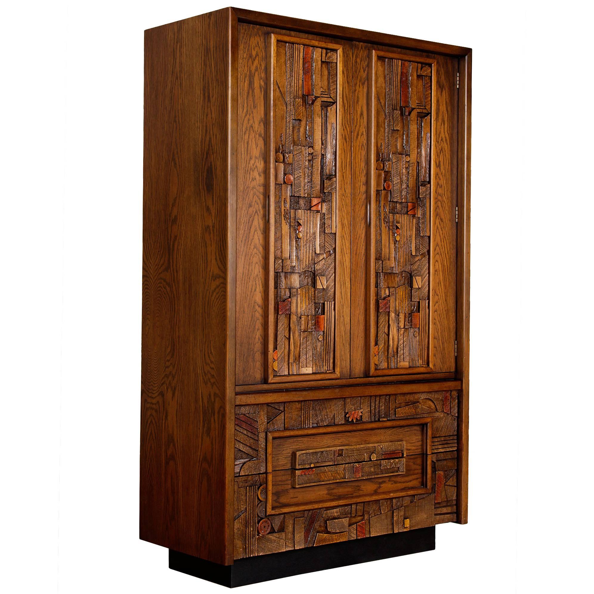 Restored Mid-Century Brutalist Gentleman�’s Chest by Lane