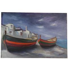 Italian Painting by Puccio, Oil on Canvas, 20th Century