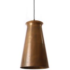Large Patinated Brass Pendant Light, 1950s 6