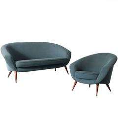 Folke Jansson Blue Petrol Living Room Set 4