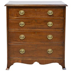 Antique Small George III Chest of Drawers in Mahogany, England, circa 1780
