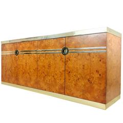 Burl Wood and Brass Credenza by Pierre Cardin 5