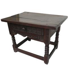 Antique 18th Century Spanish Walnut Side Table
