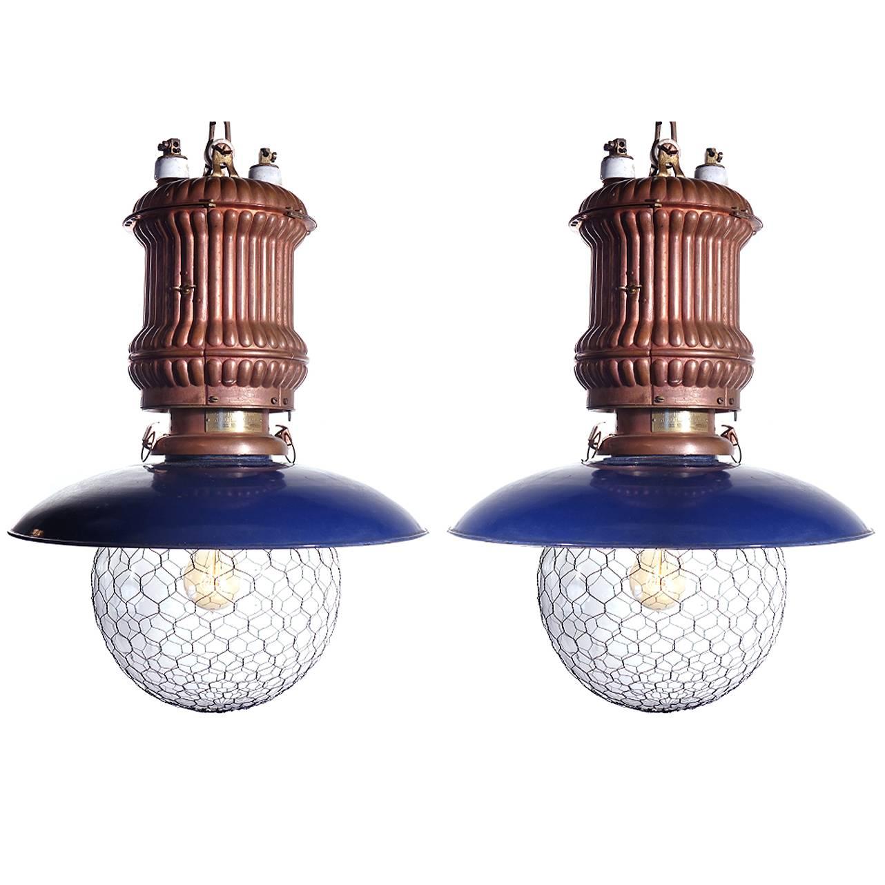 Matching Pair of Early Westinghouse Street Lamps